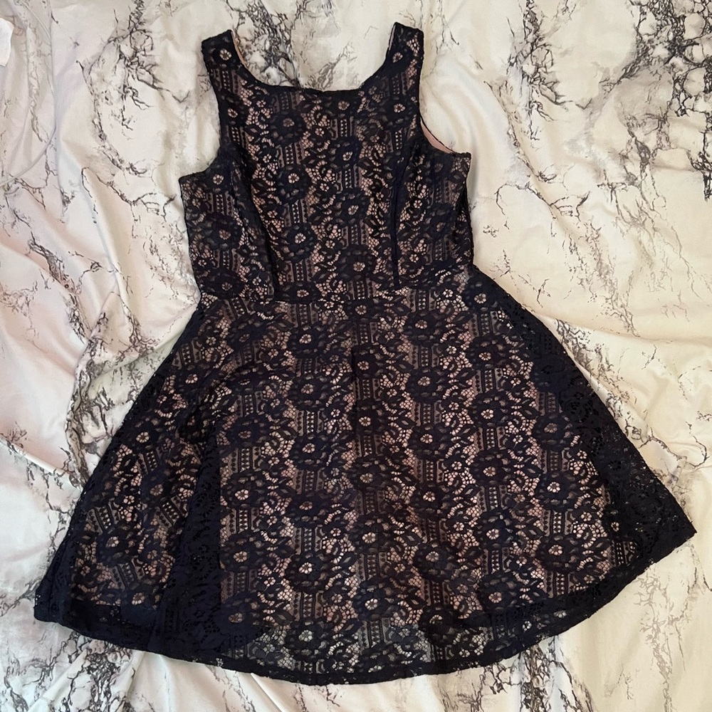 Blue and Pink Lace Dress